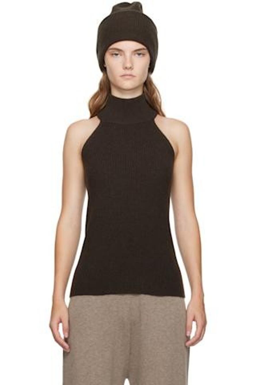 Lisa Yang Freya Knit Tank Top - S - Brown